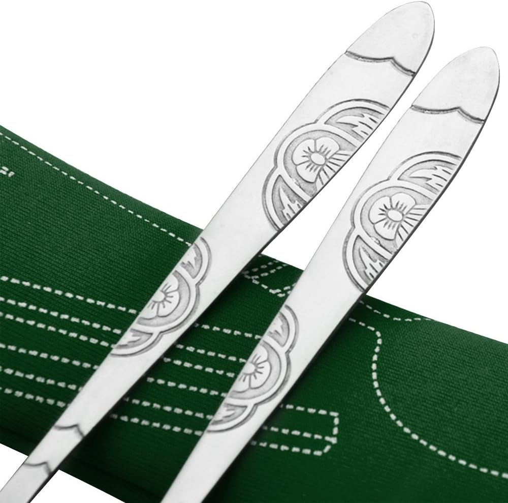 SENHAI 8 Pieces Flatware Sets Knife, Fork, Spoon, Chopsticks, 2 Pack Rustproof Stainless Steel Tableware Dinnerware with Carrying Case for Traveling Camping Picnic Working Hiking