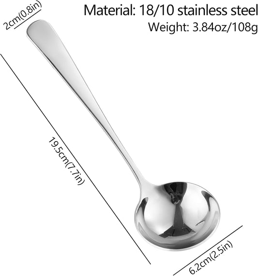 7.8 inch Gravy Ladle, Small 18/10 Stainless Steel Ladle for Sauce and Soup