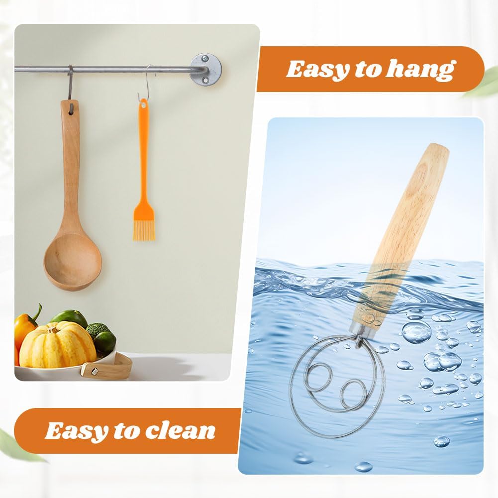Sourdough Bread Baking Tool Set -Danish Dough Whisk Set of 6 Pieces