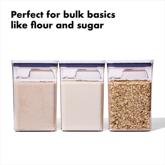 OXO New Good Grips 6‑Piece POP Container Bulk Set, Stackable with Attached ½ Cup Scoops, Panty Organization and Storage