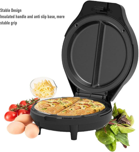 1000W Dual Zone Non Stick Omelet & Frittata Maker, 8-Inch (US Plug