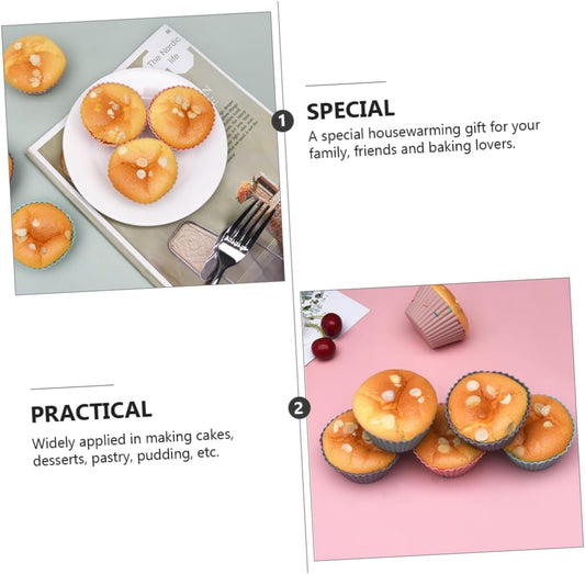 Jumbo Silicone Muffin Baking Cups Round Cake Mold Multi-purpose Baking Cups Easy Demoulding Non-stick for Diy