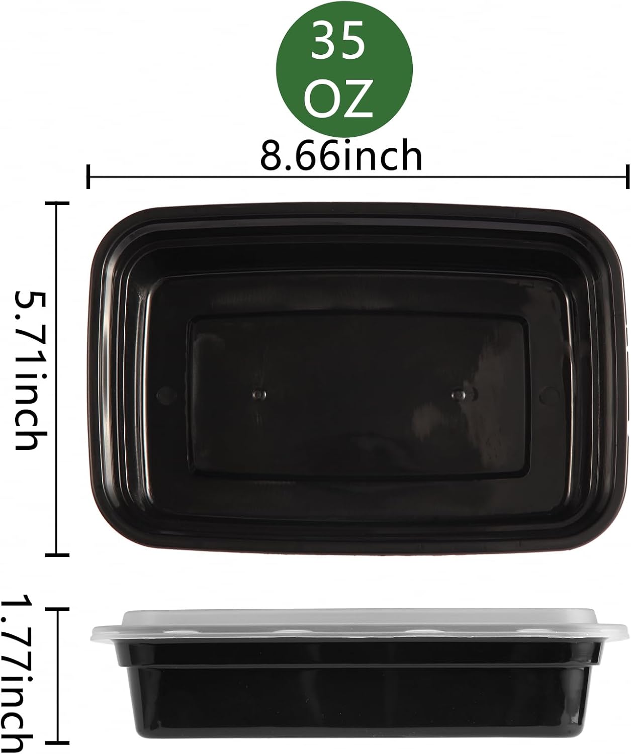 10Pack 35OZ Meal Prep Containers Reusable with Lids, Food Storage Containers To Go for Lunch, Disposable Plastic Bento Box to Take out or Home, Microwave/Freezer/Dishwasher Safe