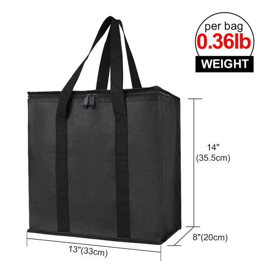Bodaon Insulated Food Delivery Bag, XXXL Pizza Delivery Bags for Hot and Cold Food, Commercial, Large Capacity Reusable Warming Bag, Catering Cooler Bag for Rideshare, Warmers for Parties (Black, 1Pk)