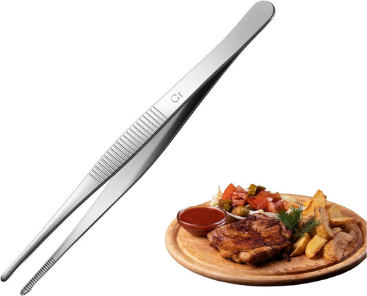 Aniso 6 Inches Stainless Steel garden tweezers | Precision Serrated, Non-slip handle For Hand-Made,succulent,Pick up an ice cube Kitchen and Dining Room