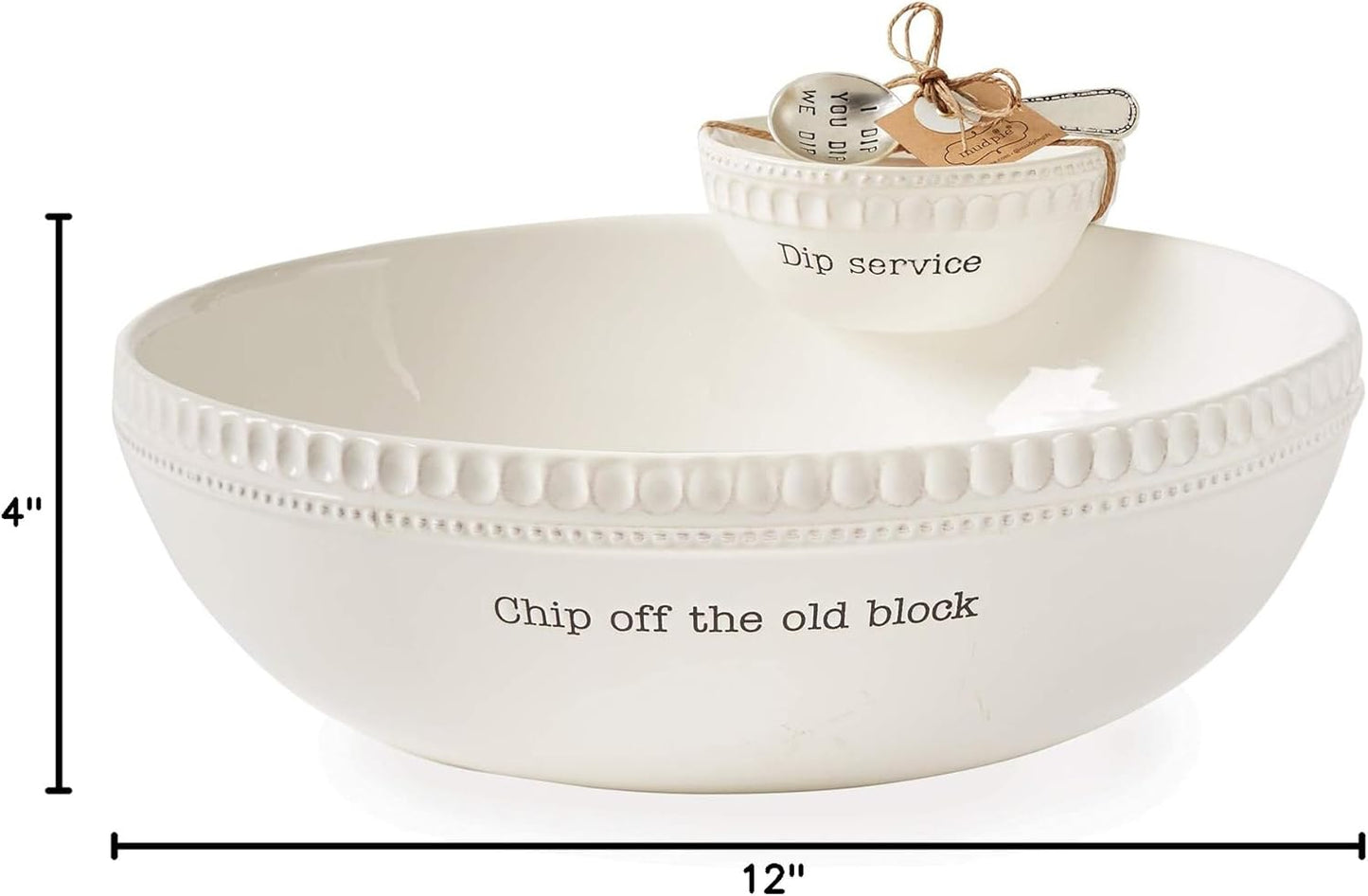 Mud Pie Chip Off the Old Block Stacked Chip and Dip Set