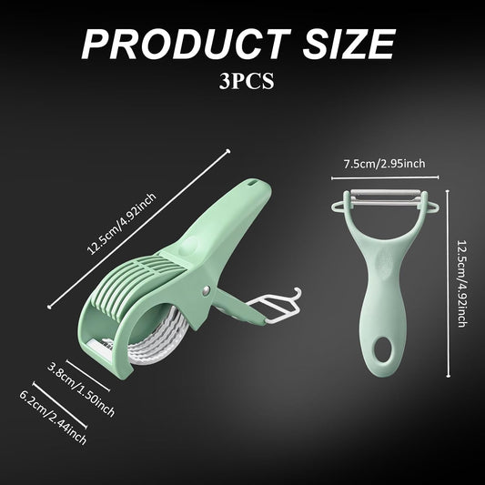 2 Pcs Banana Slicer, Multifunctional Fruit Slicer with Peeler, Upgraded Manual Kitchen Tool for Easy Fruit Cutting, Perfect for Home and Camping