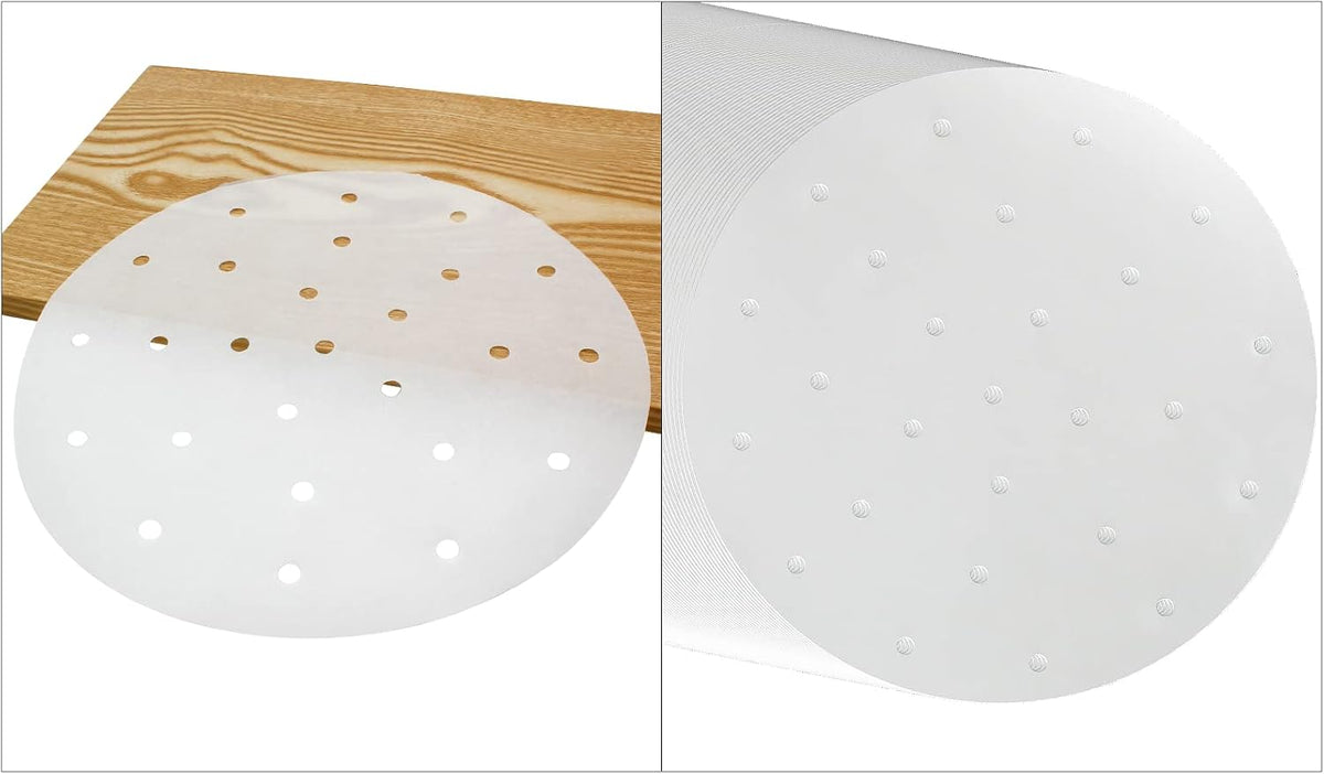 Dumpling Paper Bamboo Steamer Liners, 7 Inch, 100 Pcs