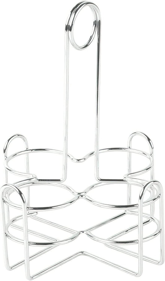 G.E.T. 4-221623 Metal Condiment Condiment Caddy with Number Holder, 4 Compartment, Chrome, 6.5" x 6.5"