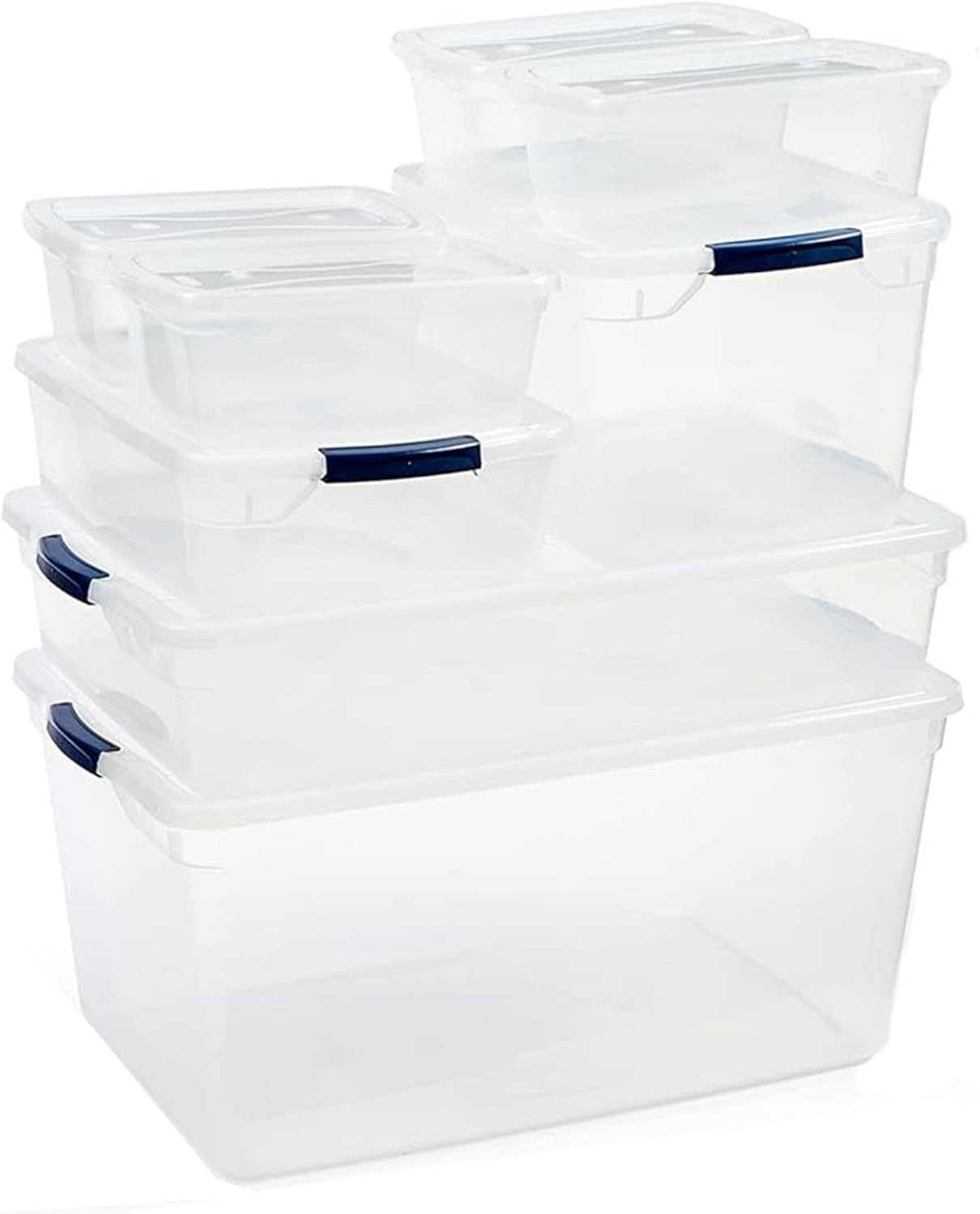 Rubbermaid Cleverstore 17 Qt Clear Storage Bins with Lids, 6-Pack, Stackable, BPA-Free, Made in USA
