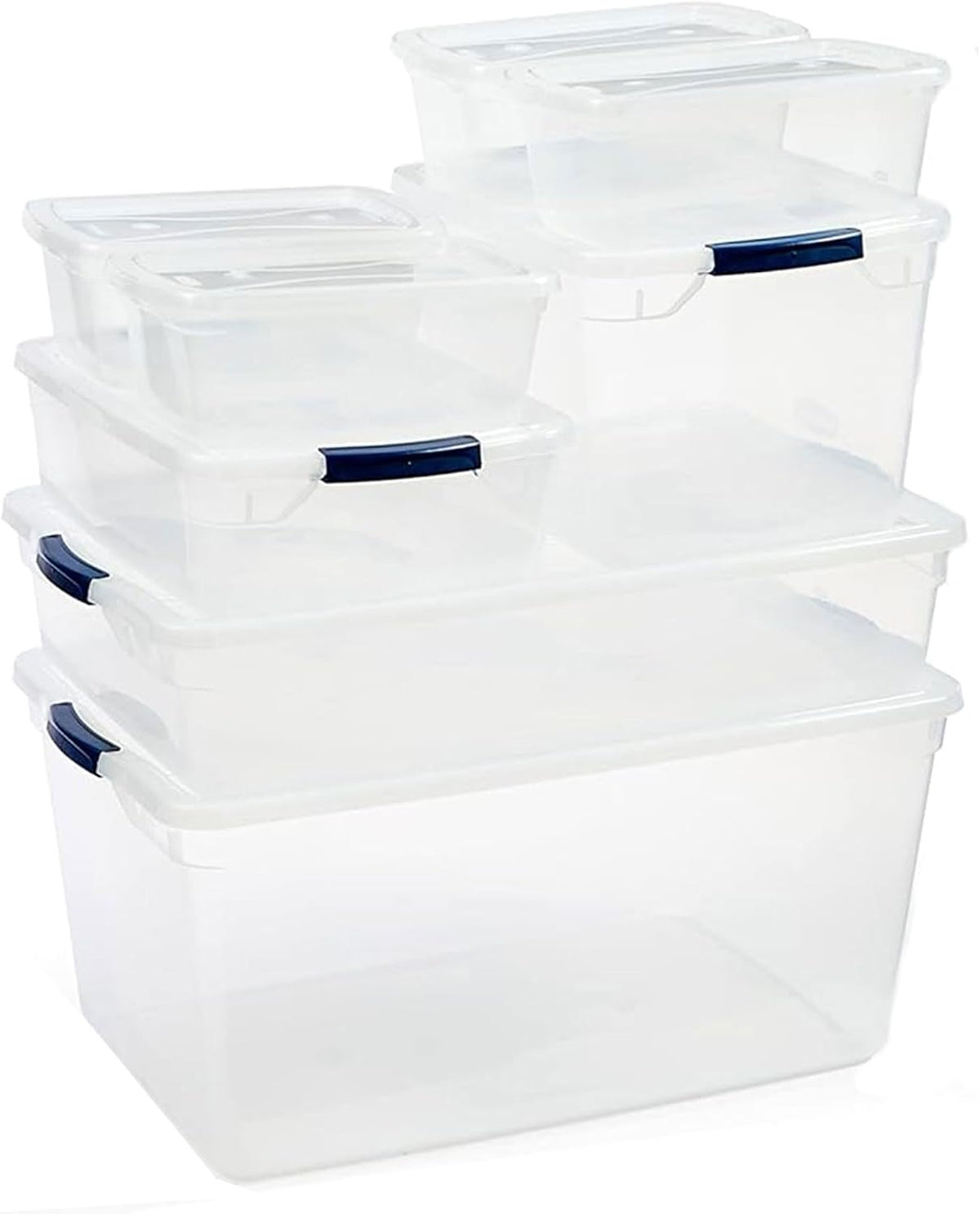 Rubbermaid Cleverstore 17 Qt Clear Storage Bins with Lids, 6-Pack, Stackable, BPA-Free, Made in USA