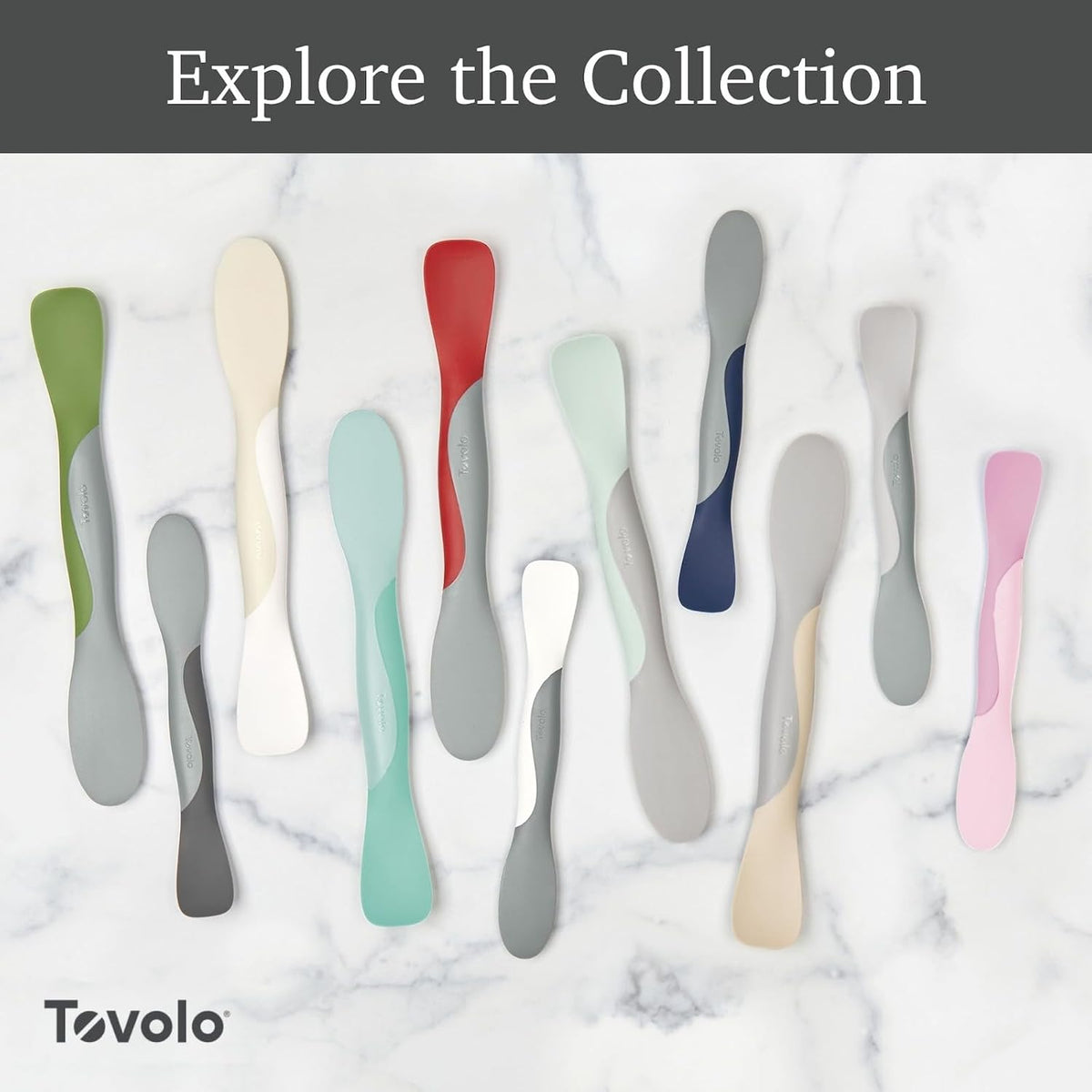 Tovolo Mini Scoop & Spread Tool for Kitchen Meal Prep Small Sandwich Spreader Spatula for Peanut Butter Jelly, Silicone BPA Free Dishwasher Safe Scooper Spreader, Aqua Seafoam Green