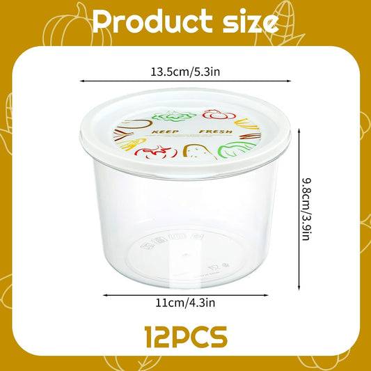 Rainmae 12pcs Pizza Dough Proofing Box with Lids, 1100ML Stackable Dough Proofing Container Pizza Making Accessories for Family Size Dough