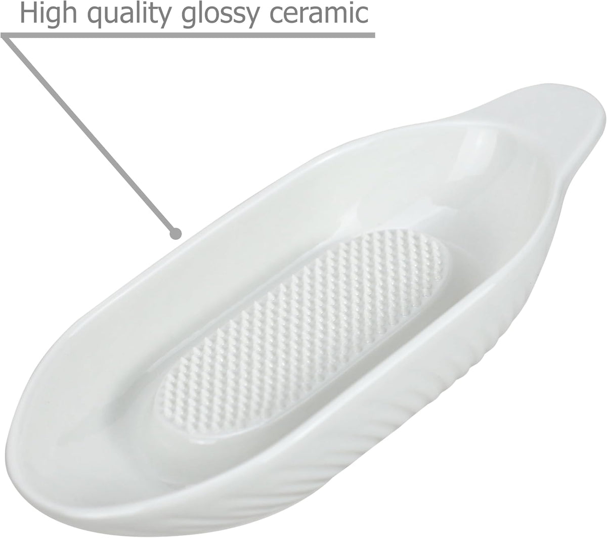 EIKS Ceramic Ginger Grater Plate Grinding Dish, Included Scraper Brushes