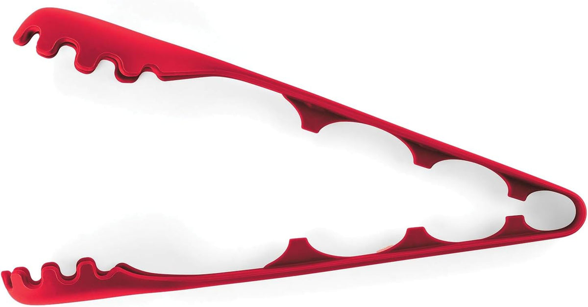 Fox Run 2 in 1 Pasta Measuring Tongs, 12.5", Red