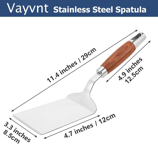 Vayvnt Metal Spatula for Kitchen Use, Stainless Steel Spatula Turner