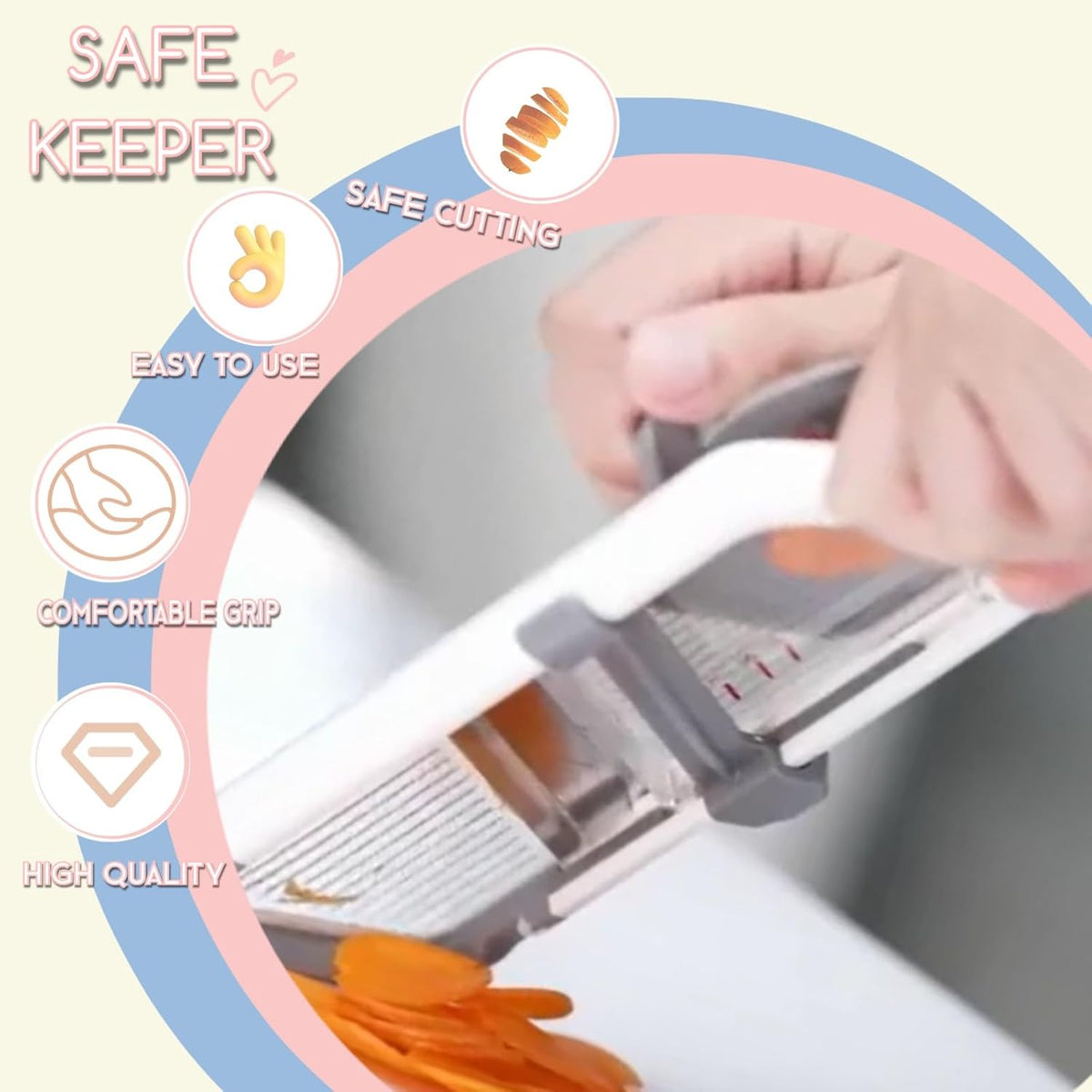 Finger Guard for Mandoline Slicer & Grater, Kitchen Safety,2Pcs Gray