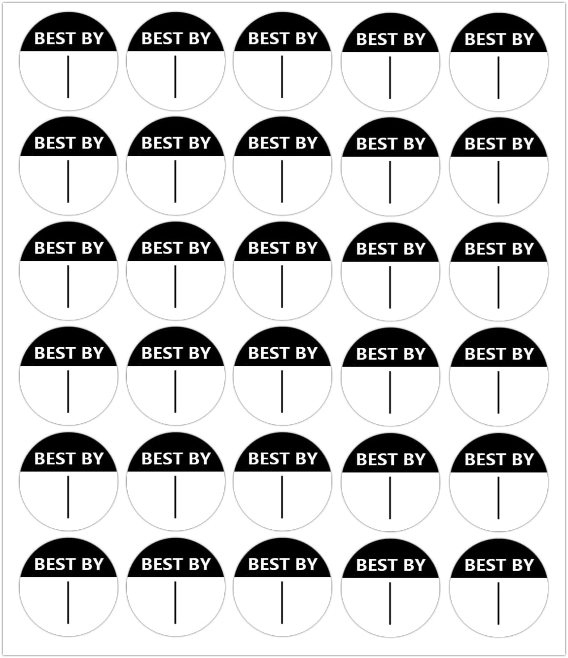Expiration Date Food Stickers,1" Circle Dot Small Containers Storage Freezer Restaurant Food Service Blank Prep Best by Labels (600 Pcs