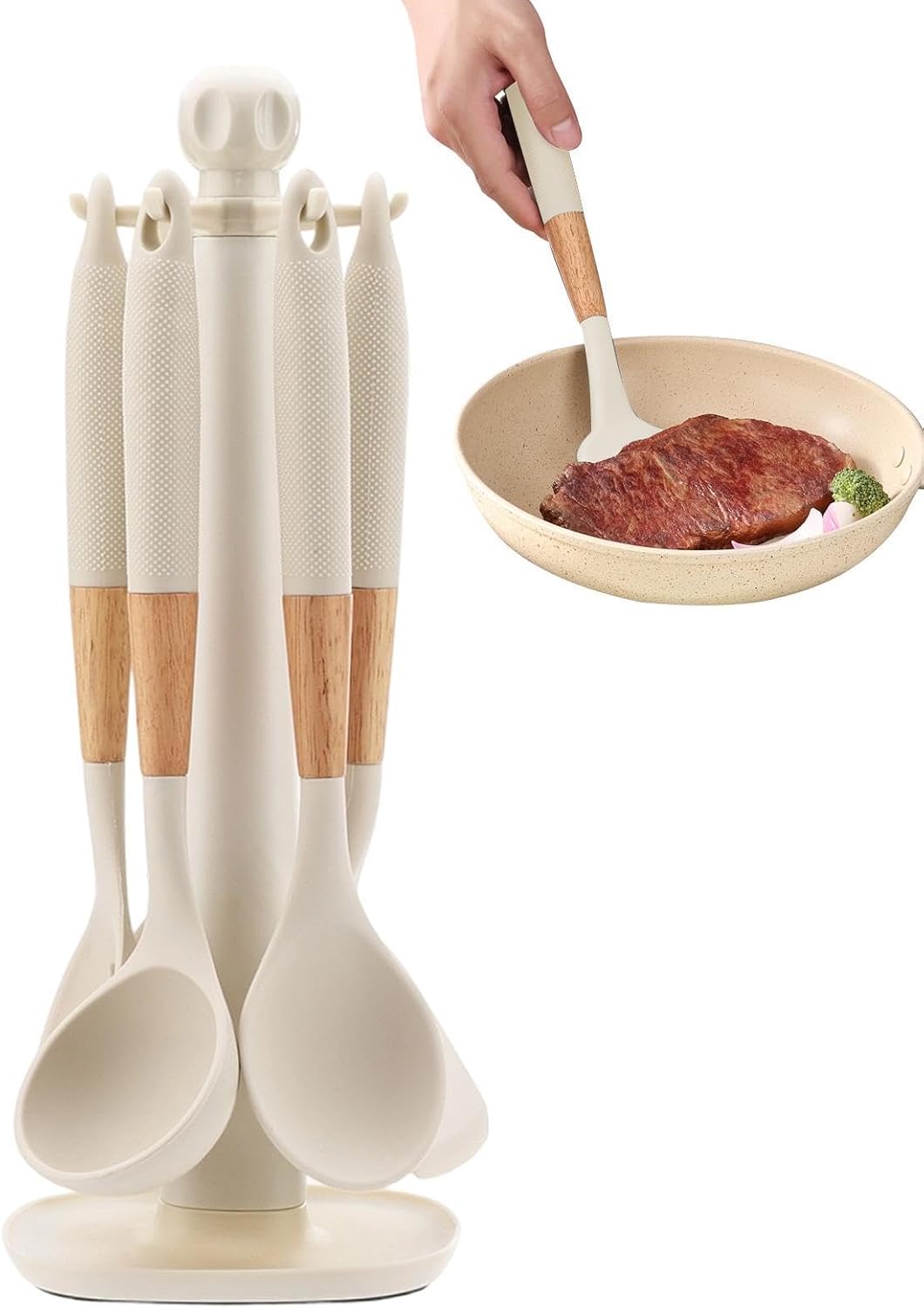 Cooking Utensils Set, With Holder, 1set, Silicone Kitchen Utensils Set, Silicone Spatulas, Food Grade Non Stick Coating Design, For Home Restaurant Camping