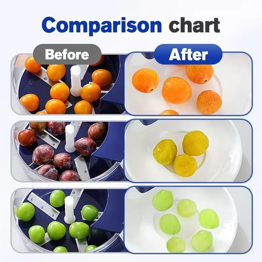 Automatic Grape Peeler Machine, Electric Garlic & Cherry Tomato Peeler Skin Remover Tool for Small Fruits, Effortless Peeling for Home Kitchen (Blue-1PC)