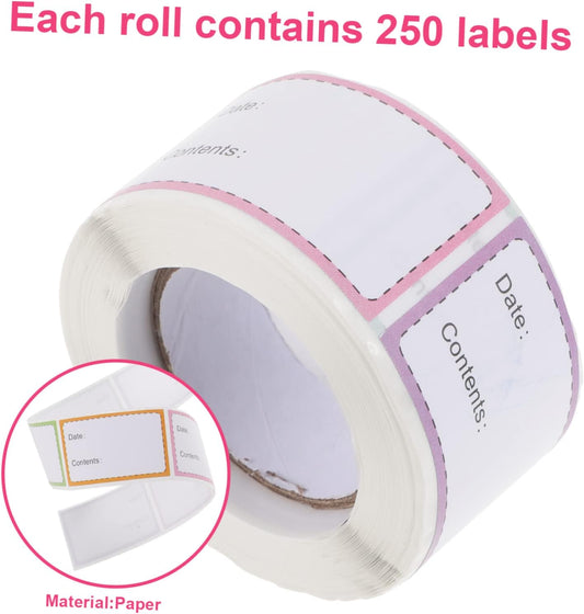 Zerodeko Date Stickers for Food Containers Reusable Adhesive Labels Kitchen Storage Roll