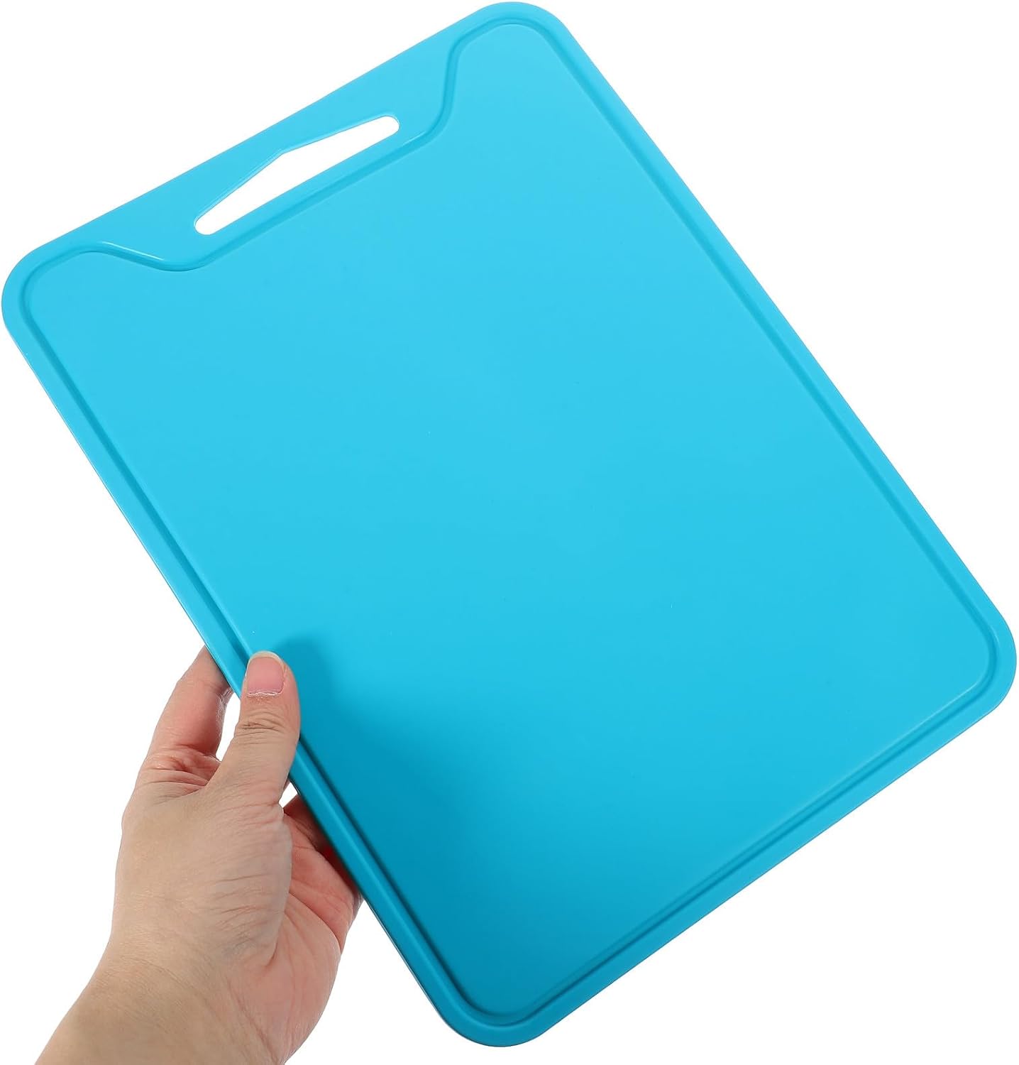 Foldable Non-slip Silicone Cutting Board Kitchen Food Prep Mat Household Fruit and Meat Chopping Board for Indoor and Outdoor Use, Blue