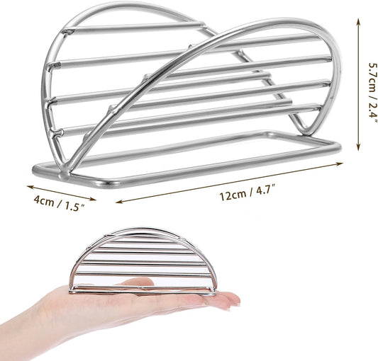BSTKEY Taco Holders Set of 5, Stainless Steel Taco Stand, Soft or Hard Shell Taco Rack for Taco Bar, Burritos and Tortillas Holder for Kitchen Restaurant