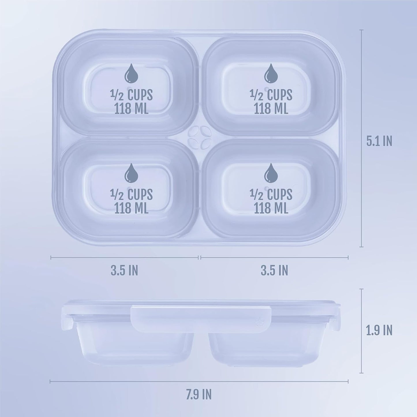 Ello Snap & Nest 10-Piece 4.5 Cup Plastic Meal Prep Set, Reusable Food Containers for Healthy Eating, Freezer, Dishwasher Safe, Berry Fields