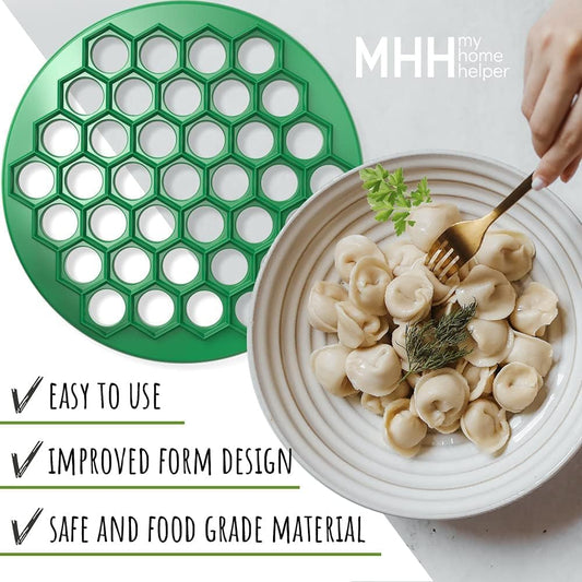 MHH Russian Dumpling Maker - Plastic Pelmeni Maker - Dumpling Mold Machine Press - Ravioli Mould Cutter - Delicious Dumplings Siberian Meat Pelmeni