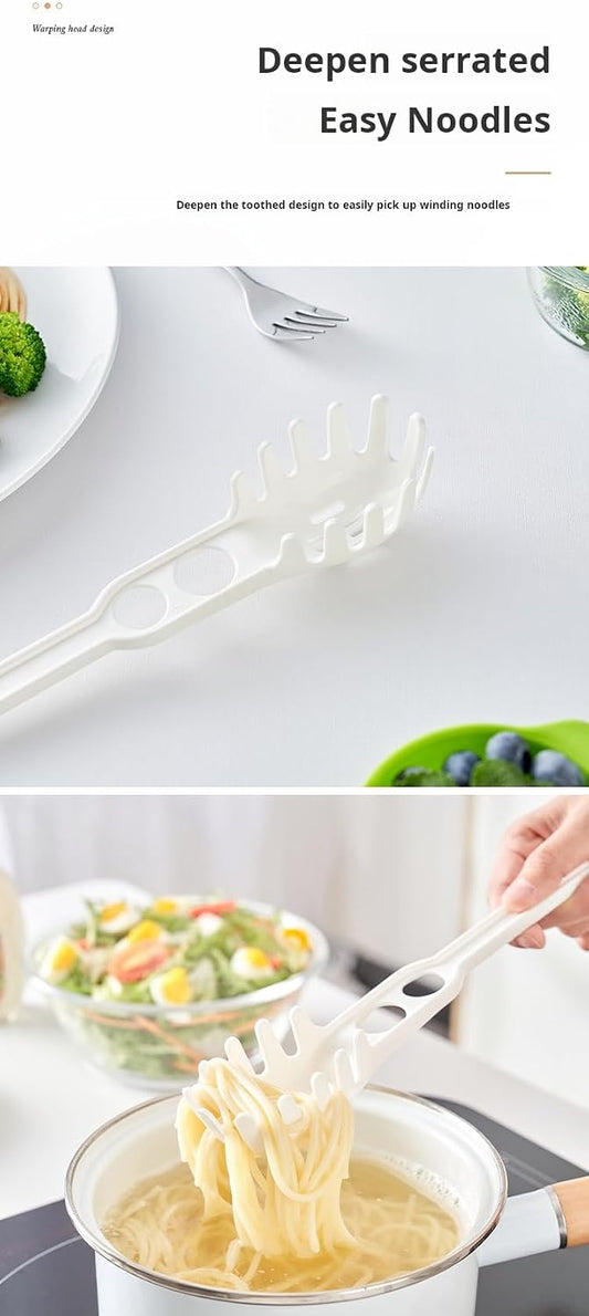 Pasta Server Spoon with Portion Control, Spaghetti Measuring Tool & Noodle Scoop, Heat Resistant Kitchen Utensil for Cooking Pasta, Noodles & Vegetables