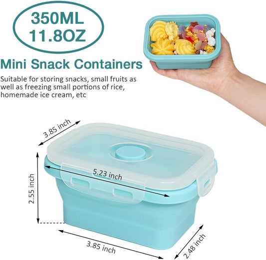Alimat PluS 40.5oz Silicone Collapsible Food Storage Containers with Lids, 3 Pack Set 1200ml Folding Large Meal Prep Lunch Containers, Microwave, Freezer and Dishwasher Safe