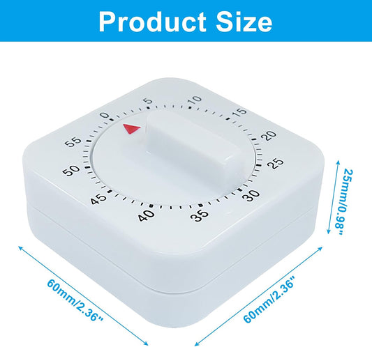 60 Minute Mechanical Kitchen Timer, White