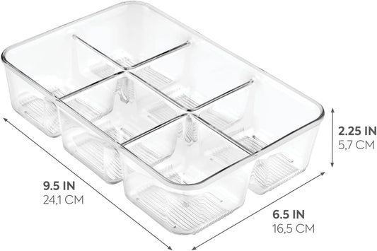 iDesign Clear Tea Bag & Sugar Packet Organizer | For Drawer, Cabinet, Kitchen Countertop