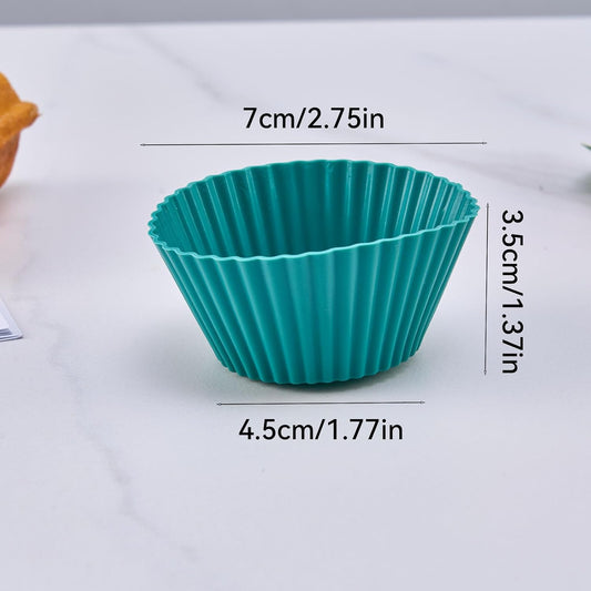 12 Pack Silicone Cupcake Liners - Reusable Baking Cups, Non-Stick Muffin Liners & Cup Cake Set