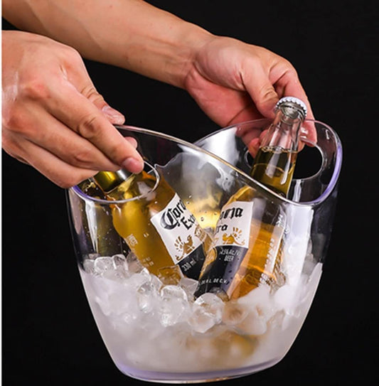 Wine Chiller & Party Beverage Tub, Clear Acrylic Food Grade Ice Bucket, 3.5LiterStorage Tub, See Through ice Tub Champagne Bucket for Drinks.
