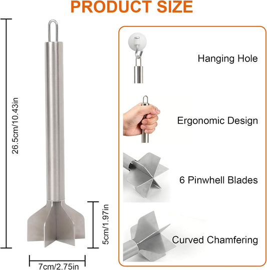 Stainless Steel Meat Masher, 6 Blade Ground Beef Chopper