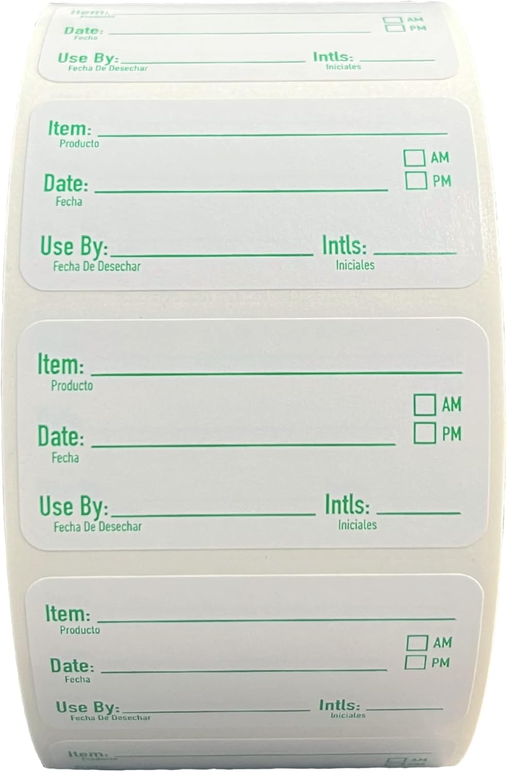 2x1 Removable Freezer Food Labels Stickers for Containers, 1000 Waterproof Label Stickers for Jars, Removable Labels for Storage Bins, with Easy Peel-Off (1000, Green)