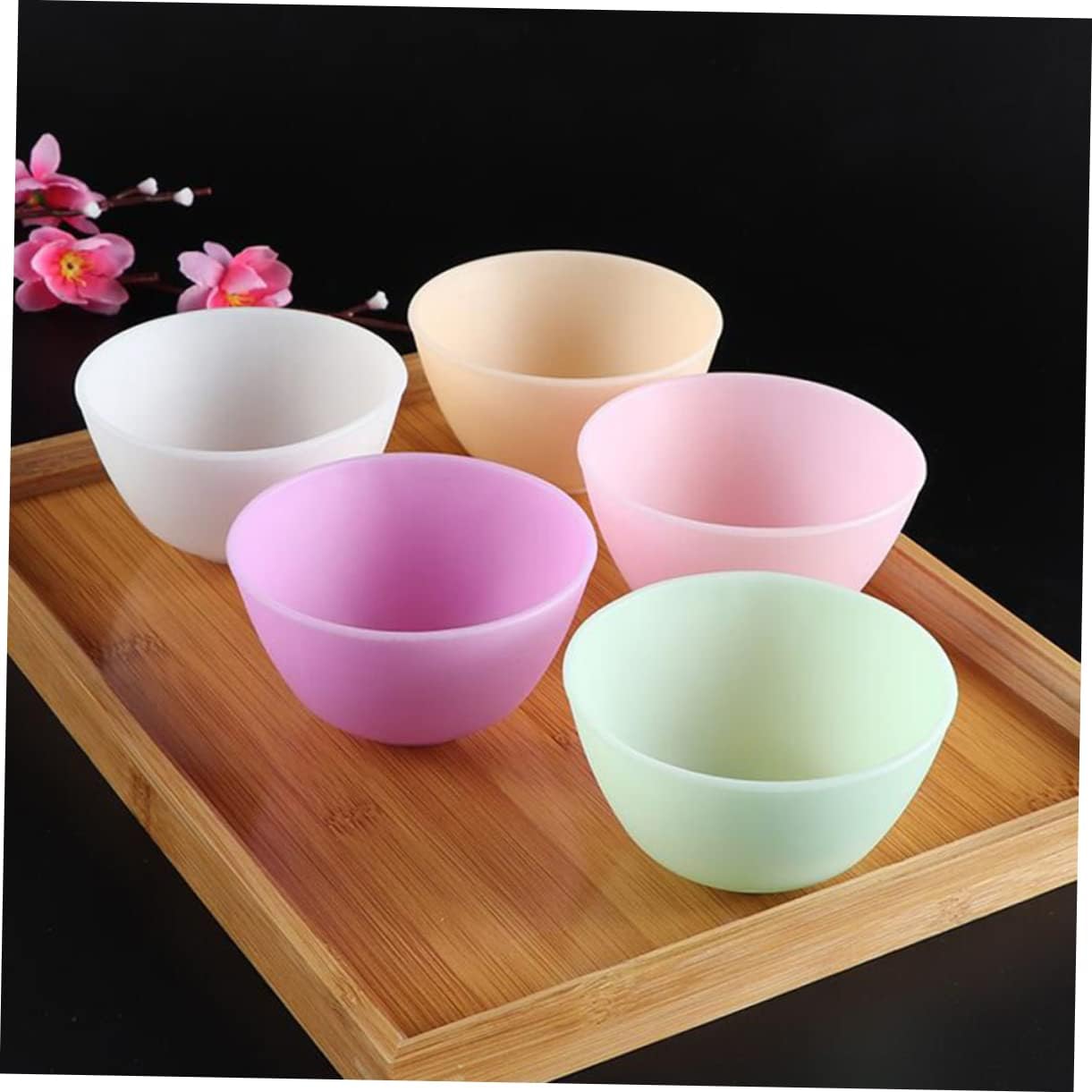 FOMIYES 5pcs Odorless Silicone Bowl Flexible Mixing Bowls for Home Use for Facial Mask Prep Sauces and Ingredients Dishwasher Safe