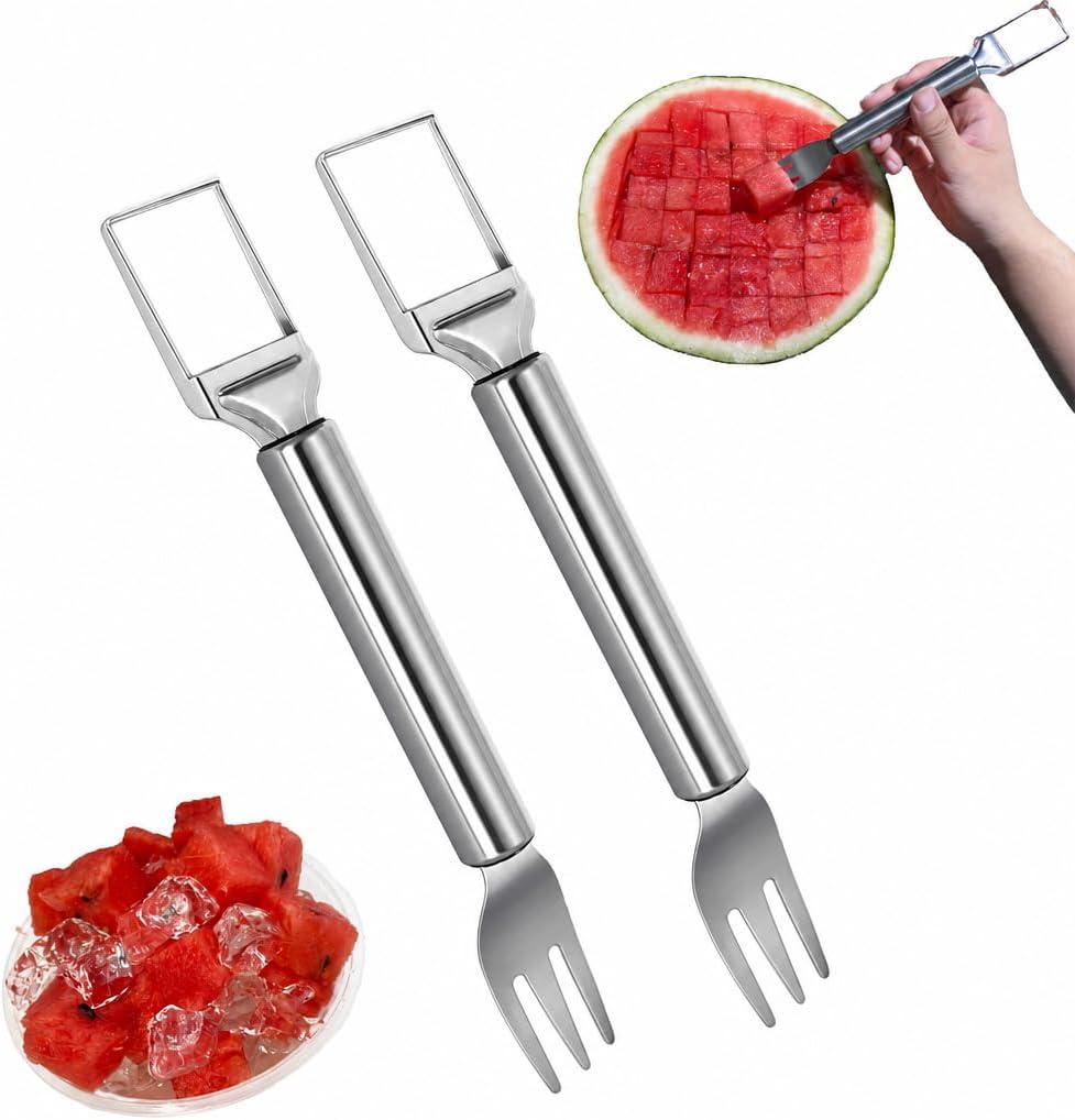 2 in 1 Stainless Steel Watermelon Slicer Fork