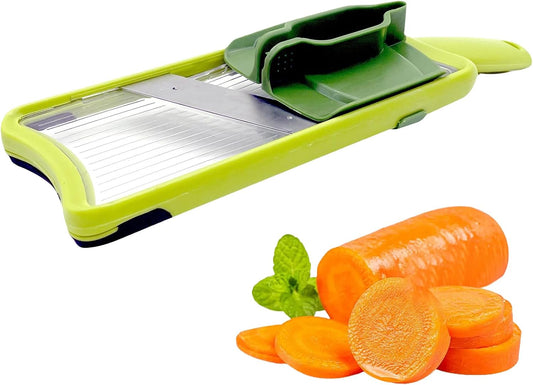 Multi Handheld Mandoline Slicer, Stainless Steel Professional Vegetable Slicer with Comfortable Grip, Vegetable Grater for Potatoes, Onions, Cucumbers, Cheese, Easy to Clean(Green)