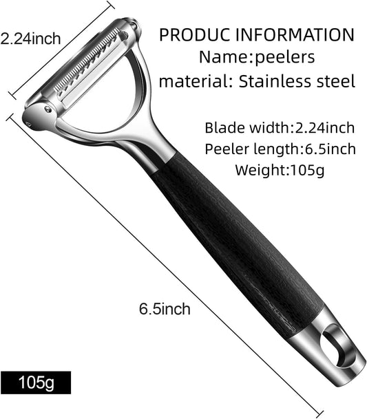 2-in-1 Serrated Julienne Peeler Vegetable Peeler | veggie peeler stainless steel blades are very durable and sharp for harder fruits and vegetables,Essential Kitchen Tool