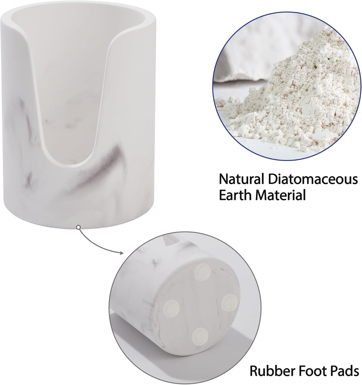 Bathroom Cup Dispenser, Diatomaceous Earth Mouthwash Cup Holder, Paper Cup Holder for Bathroom Counter, Disposable Cup Dispenser, Guest Bathroom Essentials (Cups Not Included)