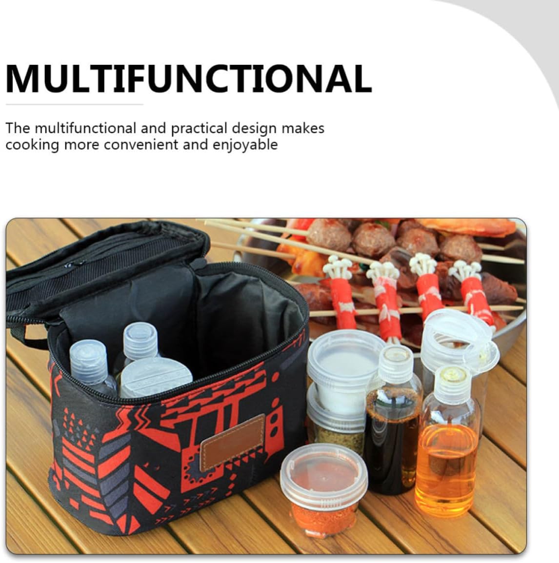 Portable Barbecue Condiment Bottles Set with 1 Storage Bag, Plastic and Oxford Fabric Material, Practical Design for Cooking and Storing Seasonings, for Outdoor Camping and Bbq