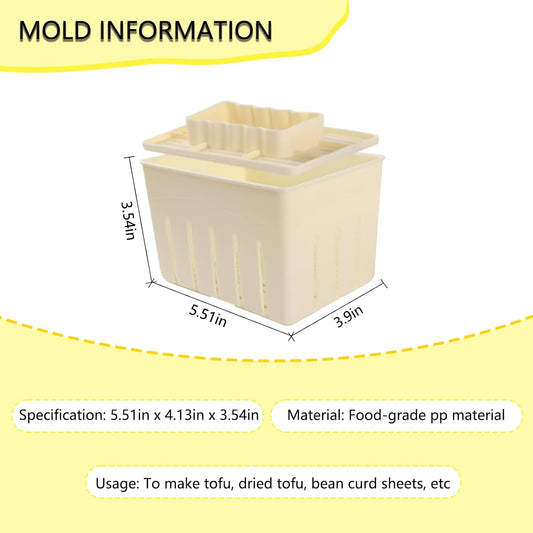 Plastic Tofu Press DIY Tofu Maker Kit with Cheesecloth and Slicer Kitchen Tool Tofu Mold