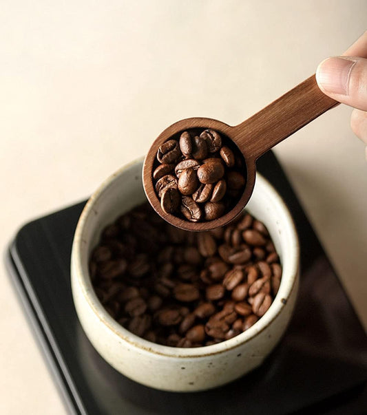 Coffee Spoons, ablespoon Scoop, Coffee Ground Spoon, Measuring for Ground Beans or tea, Soup Cooking Mixing Stirrer Kitchen Tools Utensils, 1 Wooden Tea Scoop (Walnut Wooden 3.86 in)