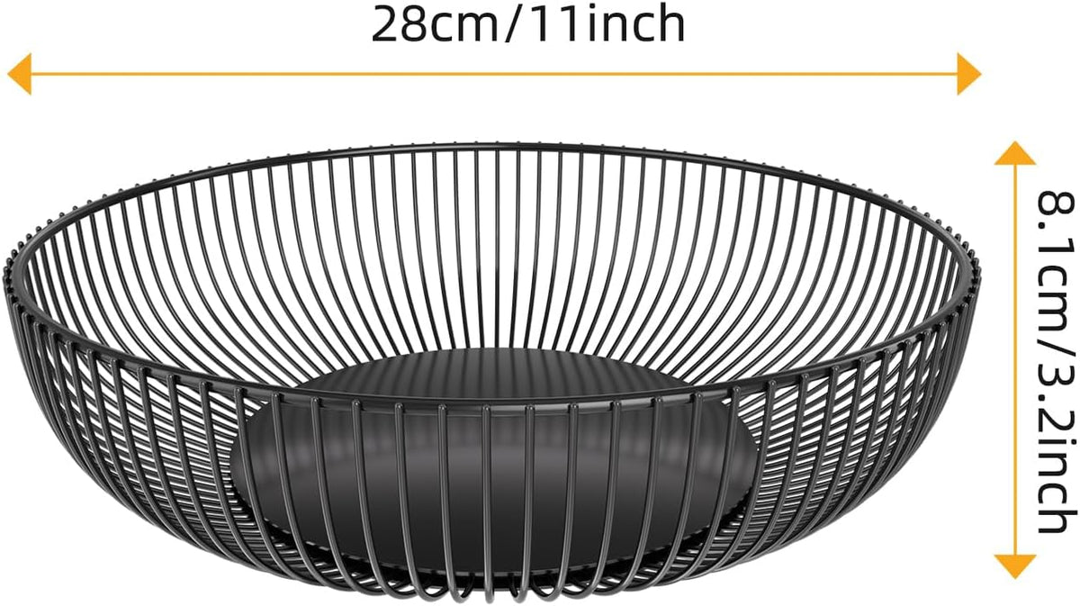 Simple Trending Fruit Basket 2-Tier Detachable, with Banana Hangers & Rust-Proof Metal Mesh, Ventilated Kitchen Organizer for Countertop, Perfect for Fruits, Vegetables, Snacks Storage