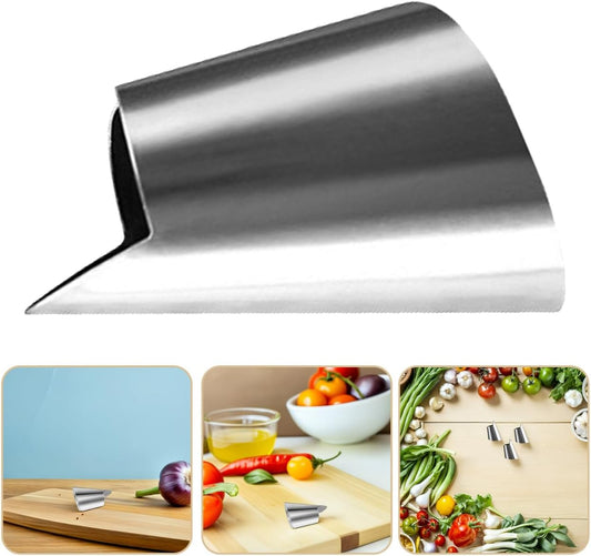 Amosfun 20Pcs Stainless Steel Finger Nail Guards Finger Protector Covers for Cutting Slicing Peeling Vegetables Fruit Seafood Shelling Easy on and off Kitchen Tools