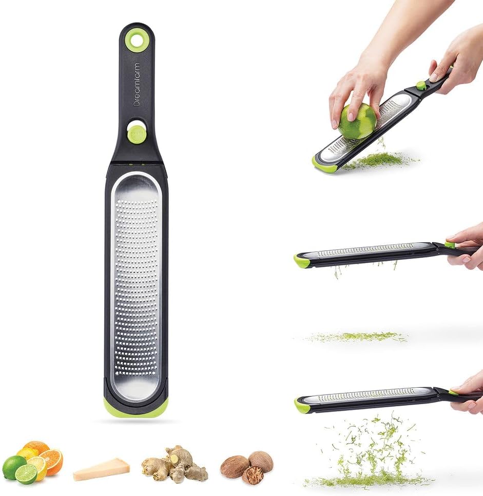 Dreamfarm Ozest Self-Cleaning Zester with Pop Button - 1mm Fine Zesting