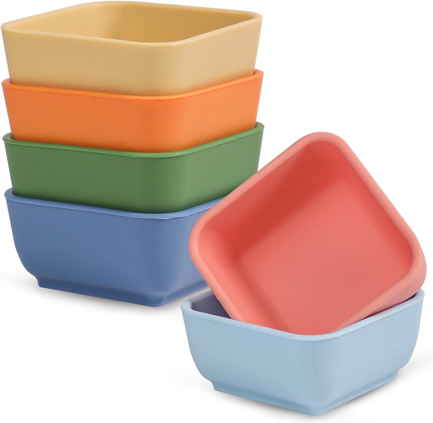 Webake Silicone Dipping Bowls, 3oz Small Pinch Bowls for Cooking Prep, Sauce, Condiment Server, BPA Free Set of 6