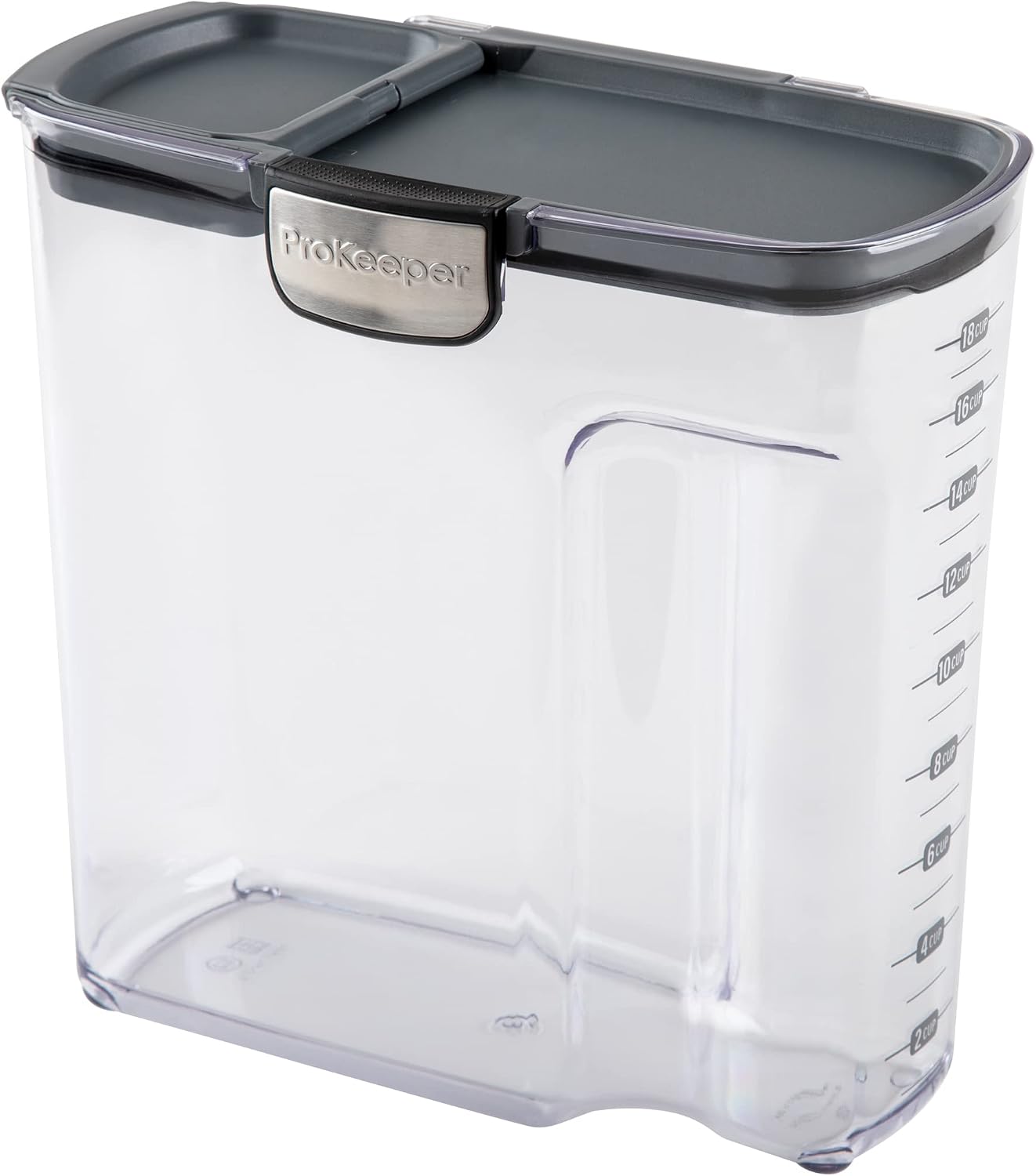 Progressive International ProKeeper+ Clear Plastic Airtight Food Baker's Kitchen Storage Organization Container Canister Set with Magnetic Accessories, 2- Piece Set (Grain 2.5-Quart)